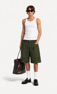Camo Concrete Leather Shorts