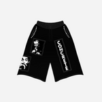 Black Concrete Patch Shorts