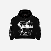 Black Concrete Patch Zip Up